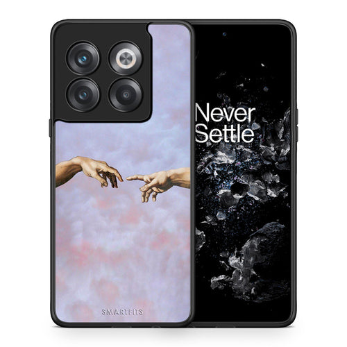 Θήκη OnePlus 10T Adam Hand από τη Smartfits με σχέδιο στο πίσω μέρος και μαύρο περίβλημα | OnePlus 10T Adam Hand case with colorful back and black bezels