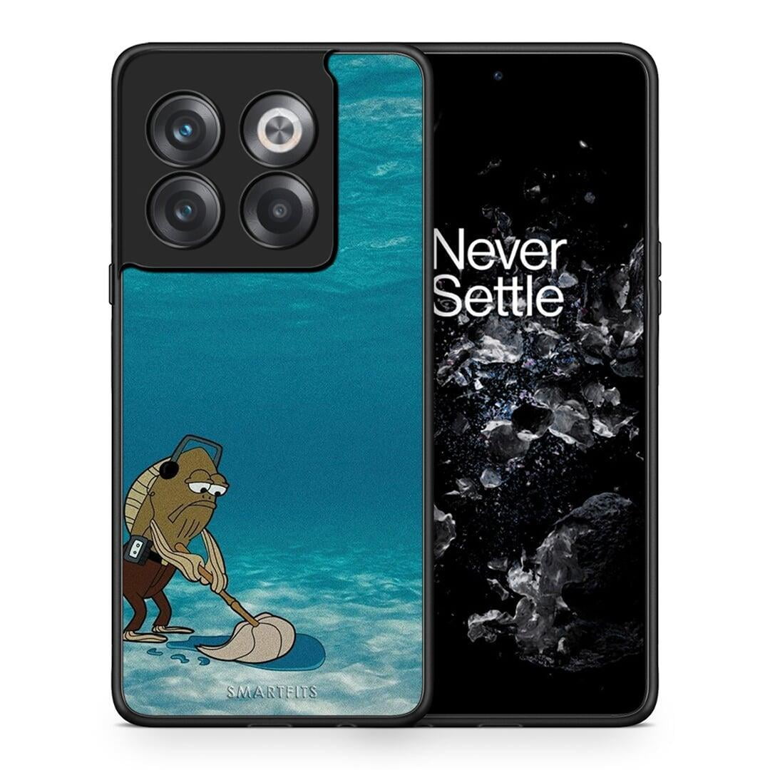 Θήκη OnePlus 10T Clean The Ocean από τη Smartfits με σχέδιο στο πίσω μέρος και μαύρο περίβλημα | OnePlus 10T Clean The Ocean case with colorful back and black bezels