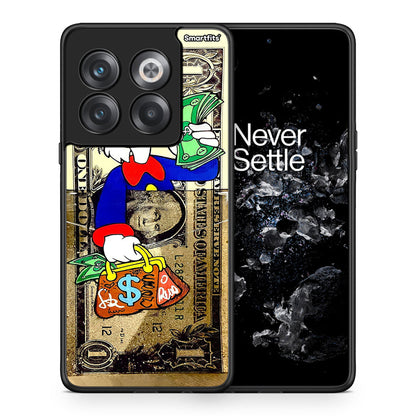 Θήκη OnePlus 10T Duck Money από τη Smartfits με σχέδιο στο πίσω μέρος και μαύρο περίβλημα | OnePlus 10T Duck Money case with colorful back and black bezels