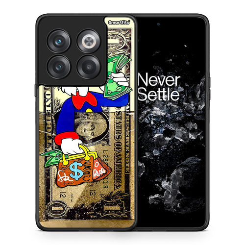 Θήκη OnePlus 10T Duck Money από τη Smartfits με σχέδιο στο πίσω μέρος και μαύρο περίβλημα | OnePlus 10T Duck Money case with colorful back and black bezels