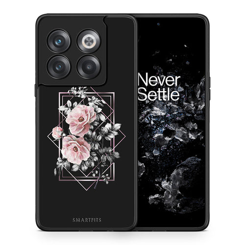 Θήκη OnePlus 10T Frame Flower από τη Smartfits με σχέδιο στο πίσω μέρος και μαύρο περίβλημα | OnePlus 10T Frame Flower case with colorful back and black bezels