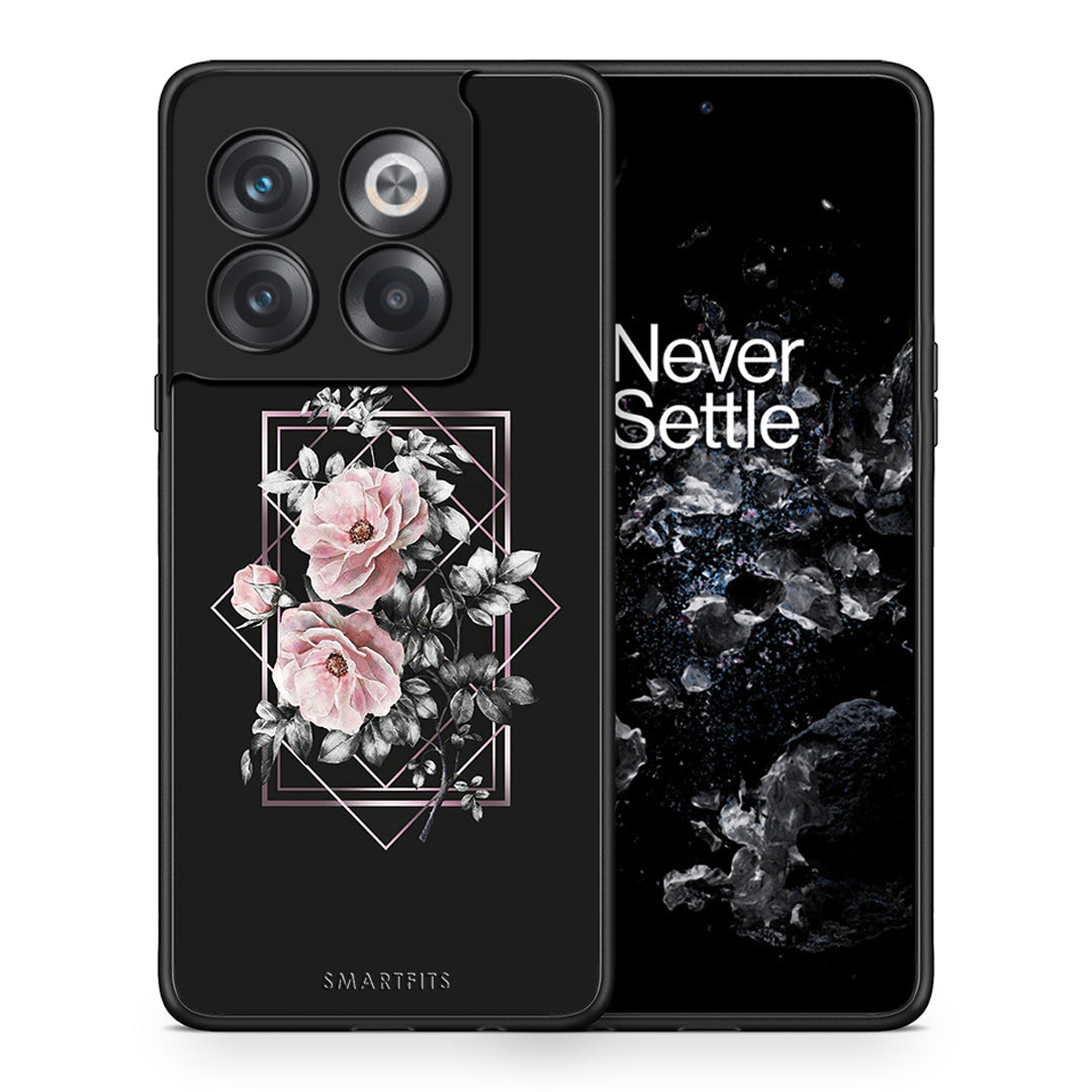 Θήκη OnePlus 10T Frame Flower από τη Smartfits με σχέδιο στο πίσω μέρος και μαύρο περίβλημα | OnePlus 10T Frame Flower case with colorful back and black bezels