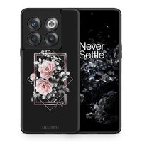 Thumbnail for Θήκη OnePlus 10T Frame Flower από τη Smartfits με σχέδιο στο πίσω μέρος και μαύρο περίβλημα | OnePlus 10T Frame Flower case with colorful back and black bezels