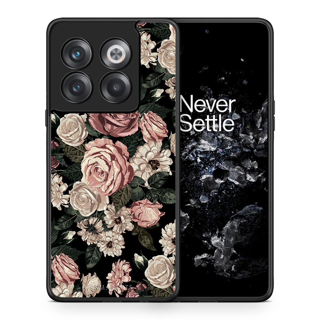 Θήκη OnePlus 10T Wild Roses Flower από τη Smartfits με σχέδιο στο πίσω μέρος και μαύρο περίβλημα | OnePlus 10T Wild Roses Flower case with colorful back and black bezels