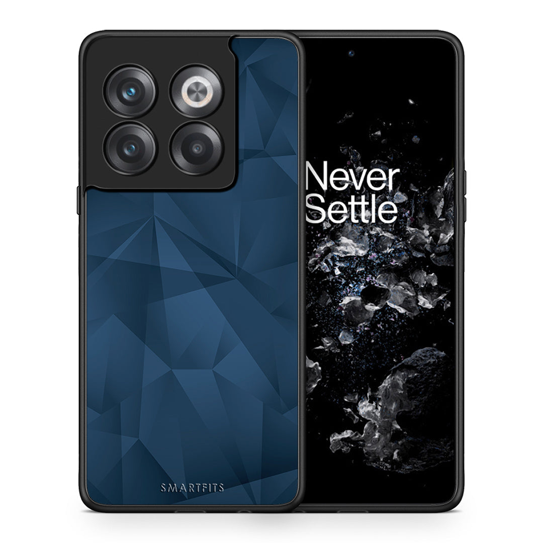 Θήκη OnePlus 10T Blue Abstract Geometric από τη Smartfits με σχέδιο στο πίσω μέρος και μαύρο περίβλημα | OnePlus 10T Blue Abstract Geometric case with colorful back and black bezels