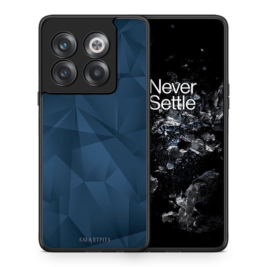 Θήκη OnePlus 10T Blue Abstract Geometric από τη Smartfits με σχέδιο στο πίσω μέρος και μαύρο περίβλημα | OnePlus 10T Blue Abstract Geometric case with colorful back and black bezels