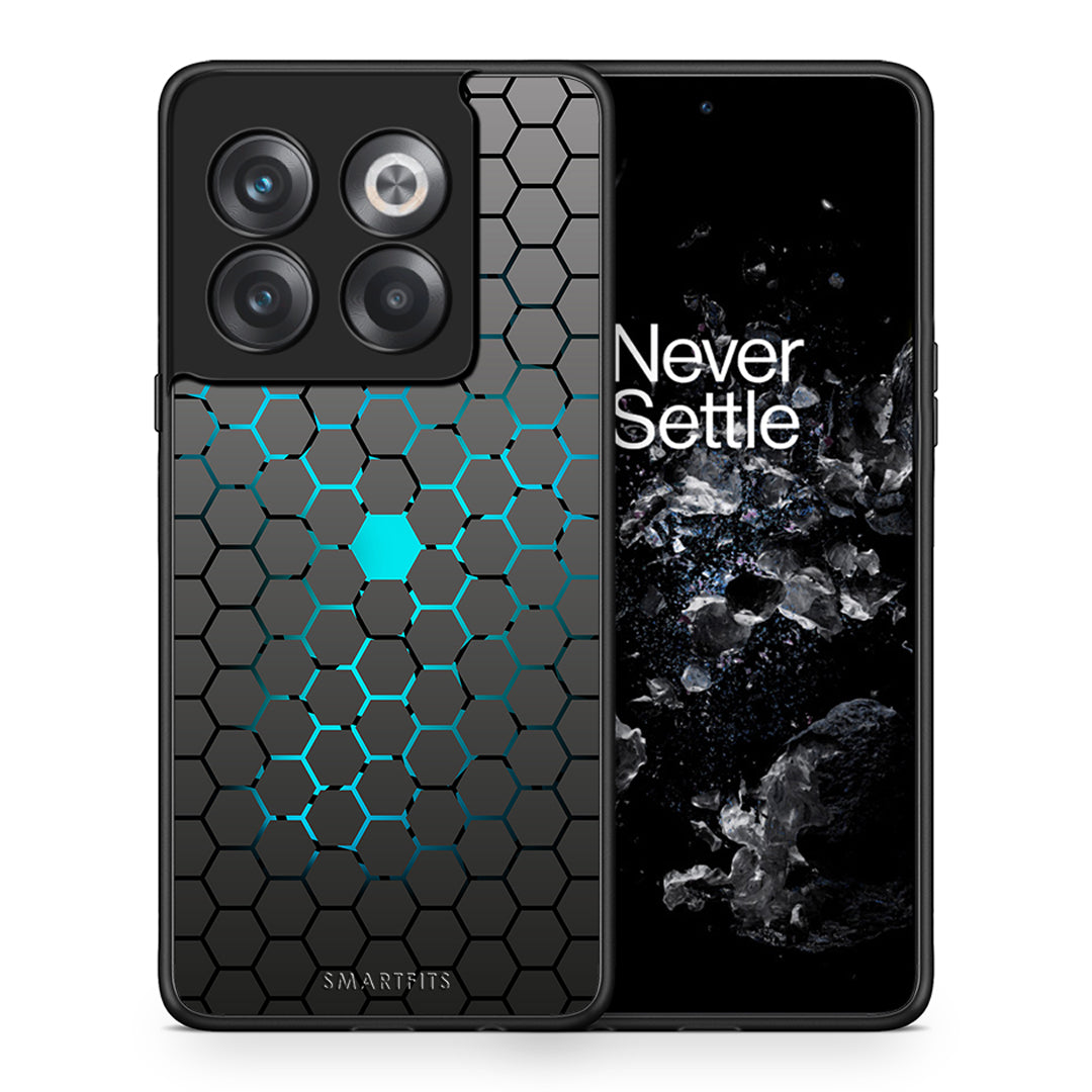 Θήκη OnePlus 10T Hexagonal Geometric από τη Smartfits με σχέδιο στο πίσω μέρος και μαύρο περίβλημα | OnePlus 10T Hexagonal Geometric case with colorful back and black bezels