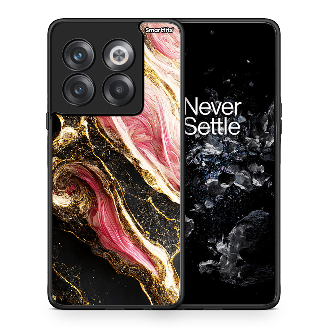 Θήκη OnePlus 10T Glamorous Pink Marble από τη Smartfits με σχέδιο στο πίσω μέρος και μαύρο περίβλημα | OnePlus 10T Glamorous Pink Marble case with colorful back and black bezels