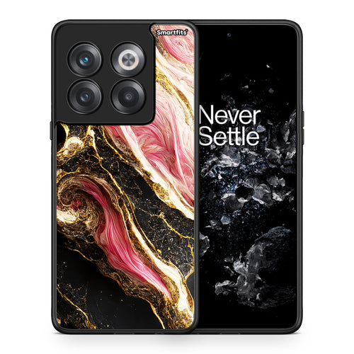 Θήκη OnePlus 10T Glamorous Pink Marble από τη Smartfits με σχέδιο στο πίσω μέρος και μαύρο περίβλημα | OnePlus 10T Glamorous Pink Marble case with colorful back and black bezels