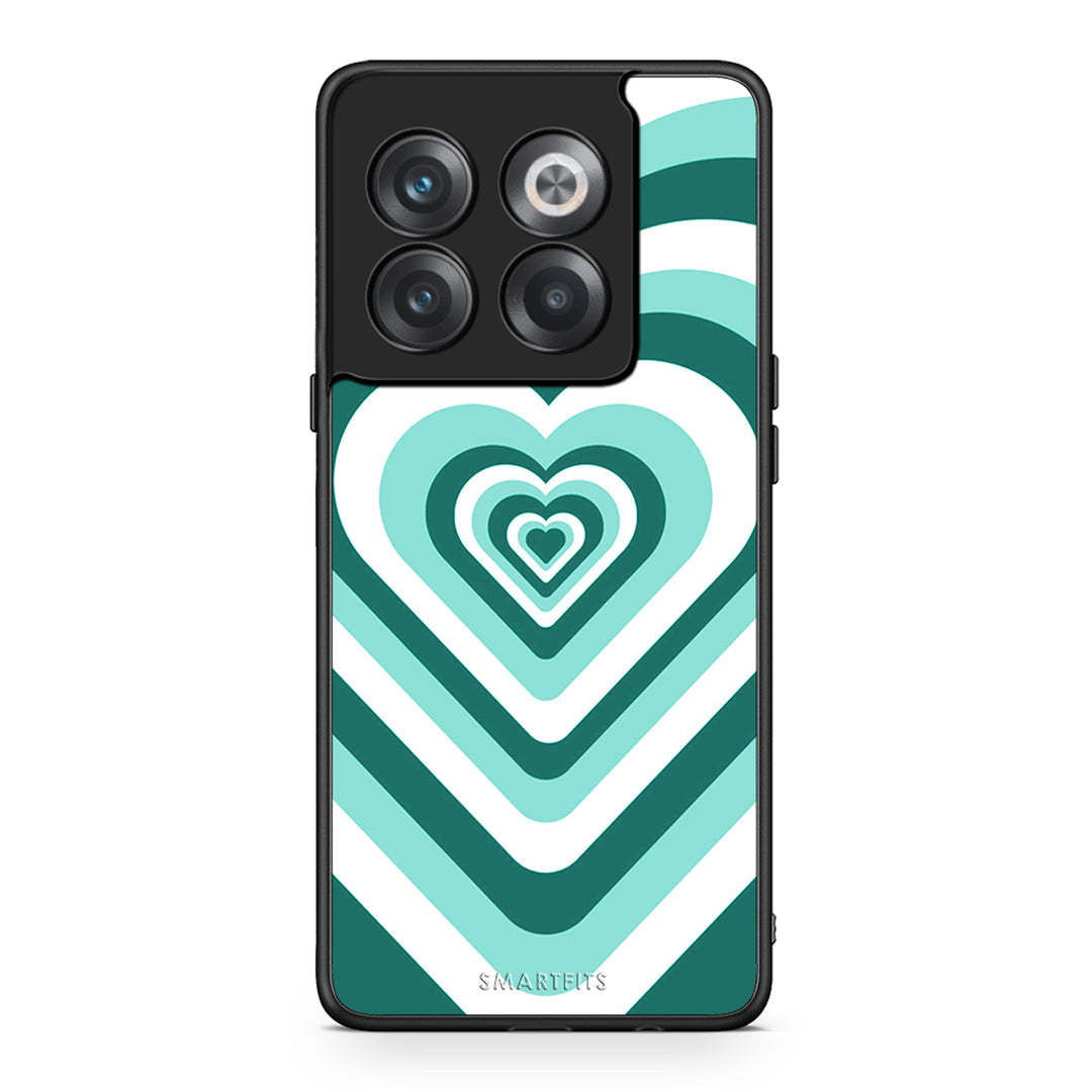 OnePlus 10T Green Hearts θήκη από τη Smartfits με σχέδιο στο πίσω μέρος και μαύρο περίβλημα | Smartphone case with colorful back and black bezels by Smartfits