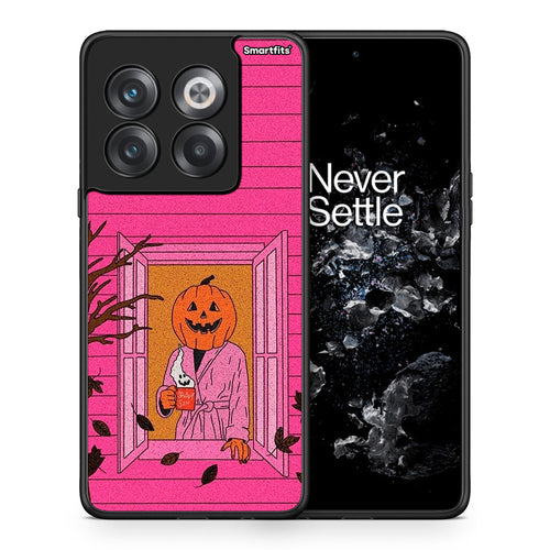 Θήκη OnePlus 10T Halloween Pumpkin Lady από τη Smartfits με σχέδιο στο πίσω μέρος και μαύρο περίβλημα | OnePlus 10T Halloween Pumpkin Lady case with colorful back and black bezels