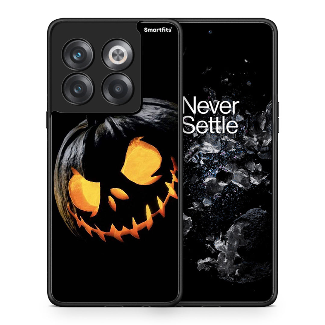 Θήκη OnePlus 10T Halloween Scary Pumpkin από τη Smartfits με σχέδιο στο πίσω μέρος και μαύρο περίβλημα | OnePlus 10T Halloween Scary Pumpkin case with colorful back and black bezels