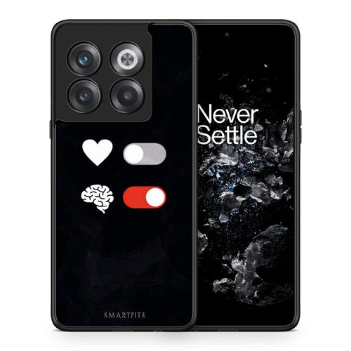 Θήκη Αγίου Βαλεντίνου OnePlus 10T Heart Vs Brain από τη Smartfits με σχέδιο στο πίσω μέρος και μαύρο περίβλημα | OnePlus 10T Heart Vs Brain case with colorful back and black bezels