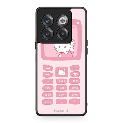 OnePlus 10T Hello Kitten Θήκη Αγίου Βαλεντίνου από τη Smartfits με σχέδιο στο πίσω μέρος και μαύρο περίβλημα | Smartphone case with colorful back and black bezels by Smartfits