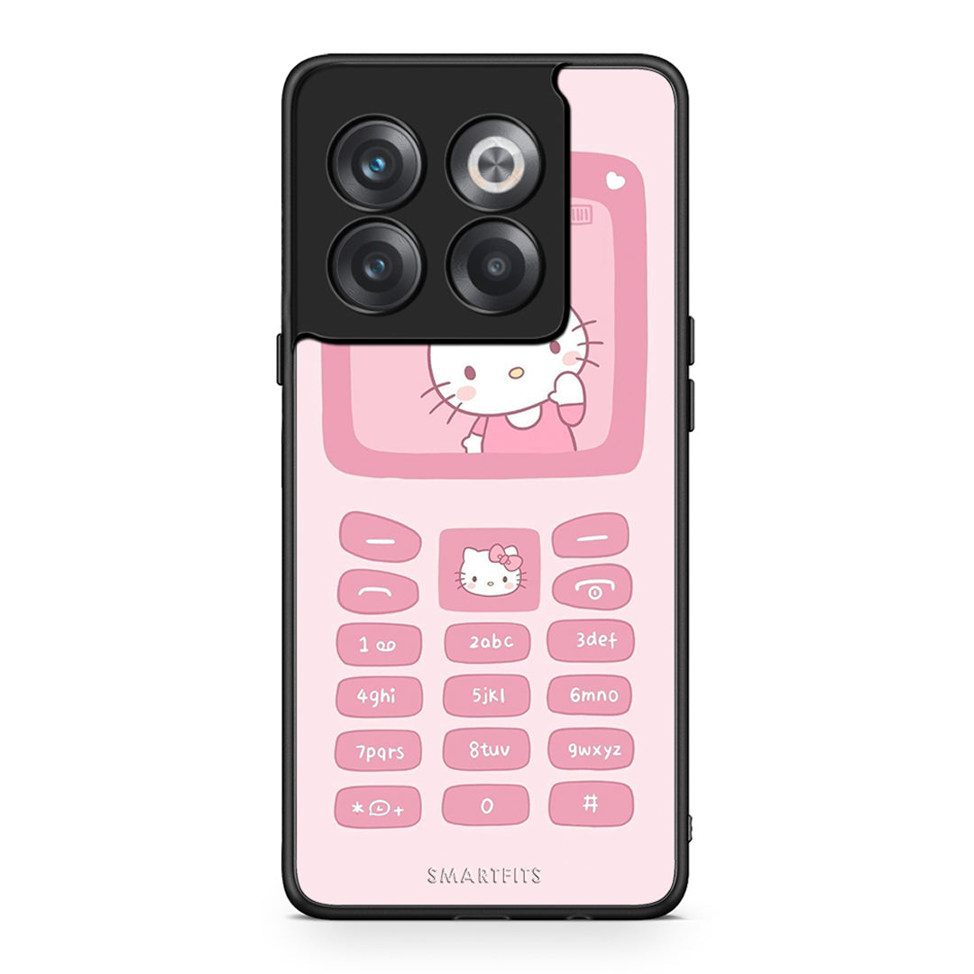 OnePlus 10T Hello Kitten Θήκη Αγίου Βαλεντίνου από τη Smartfits με σχέδιο στο πίσω μέρος και μαύρο περίβλημα | Smartphone case with colorful back and black bezels by Smartfits