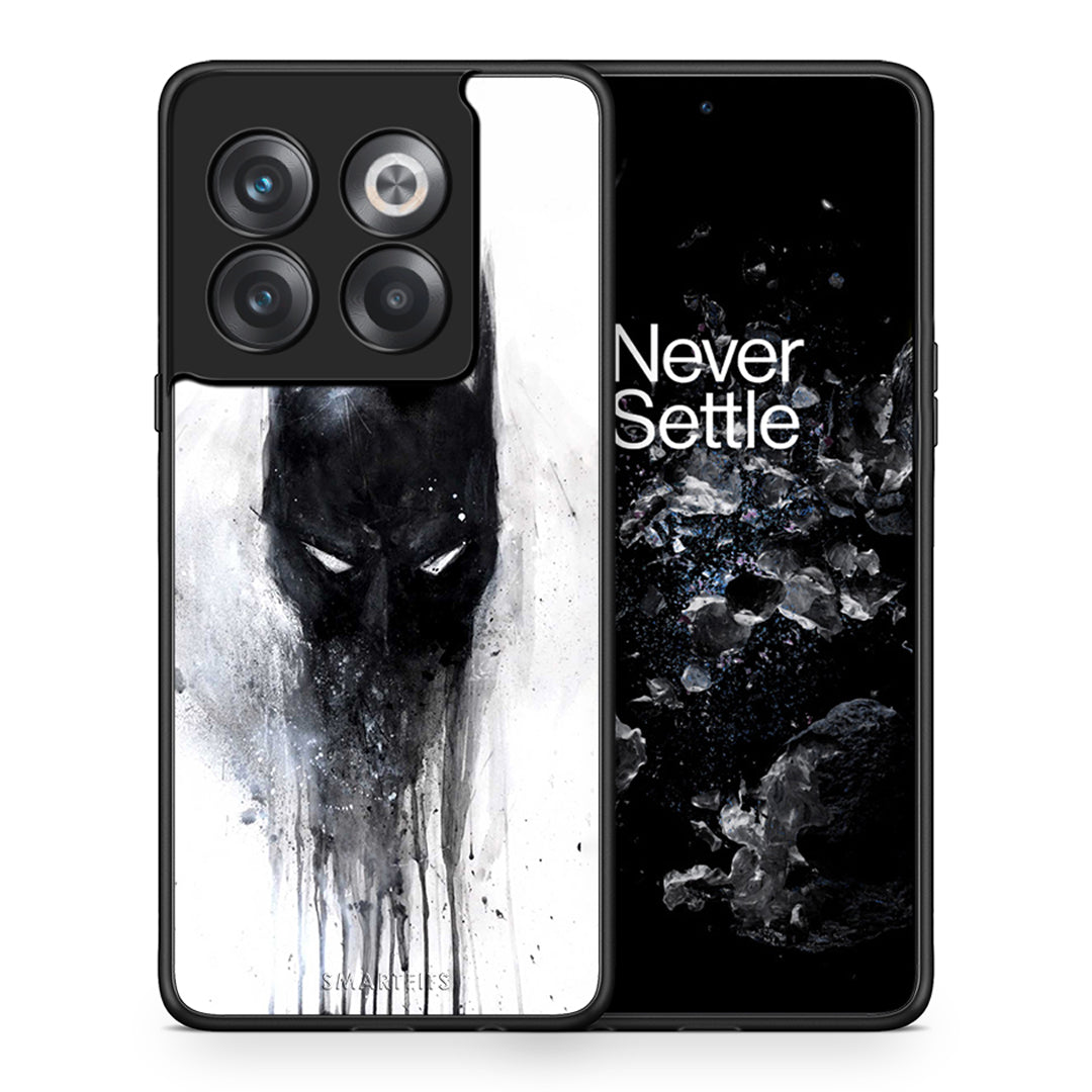 Θήκη OnePlus 10T Paint Bat Hero από τη Smartfits με σχέδιο στο πίσω μέρος και μαύρο περίβλημα | OnePlus 10T Paint Bat Hero case with colorful back and black bezels