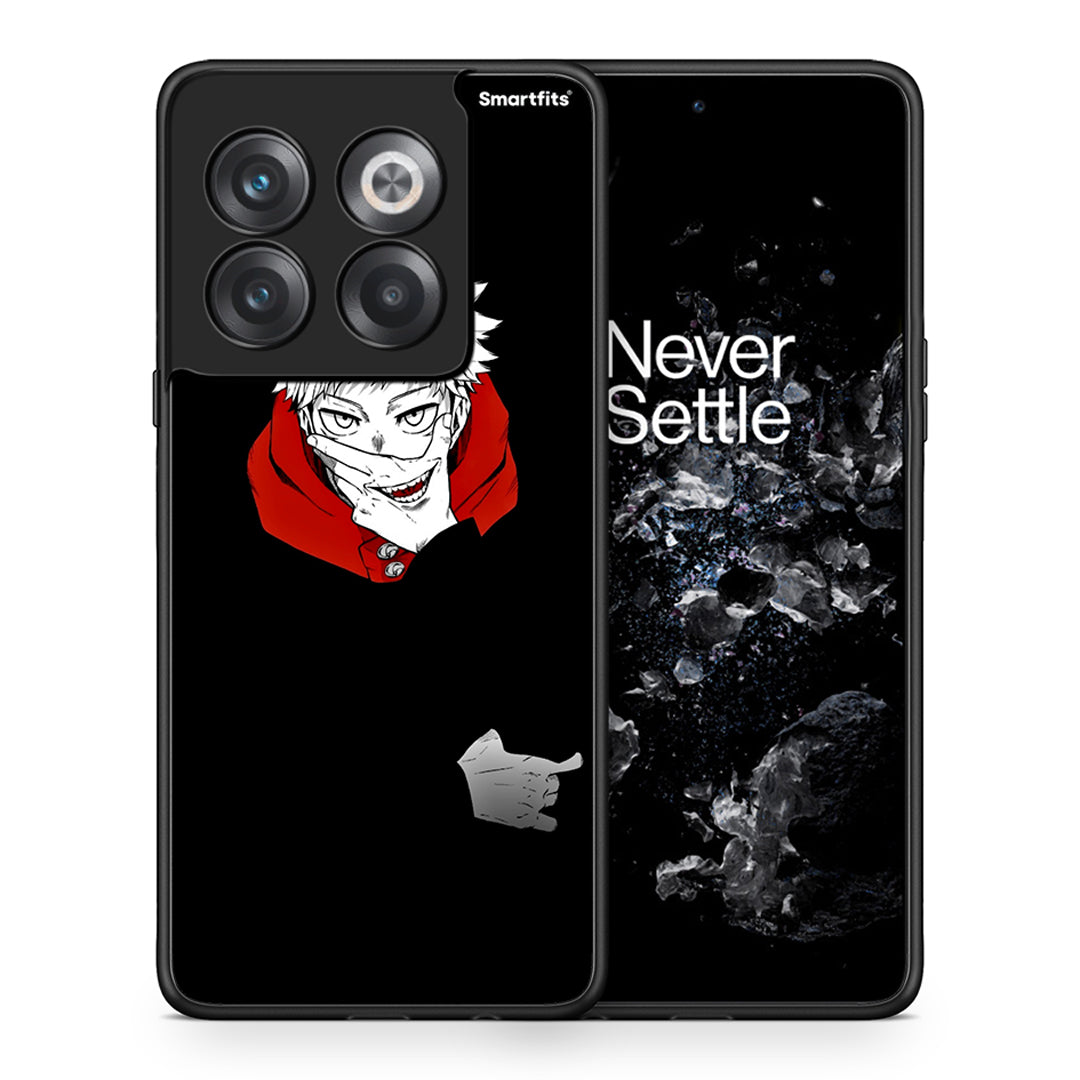 Θήκη OnePlus 10T Itadori Anime από τη Smartfits με σχέδιο στο πίσω μέρος και μαύρο περίβλημα | OnePlus 10T Itadori Anime case with colorful back and black bezels