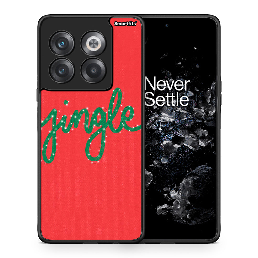 Θήκη OnePlus 10T Jingle Xmas από τη Smartfits με σχέδιο στο πίσω μέρος και μαύρο περίβλημα | OnePlus 10T Jingle Xmas case with colorful back and black bezels