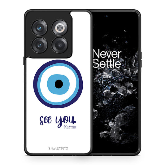 Θήκη OnePlus 10T Karma Says από τη Smartfits με σχέδιο στο πίσω μέρος και μαύρο περίβλημα | OnePlus 10T Karma Says case with colorful back and black bezels