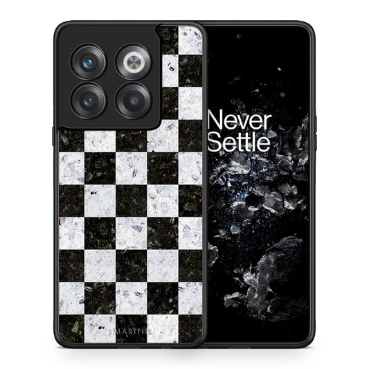 Θήκη OnePlus 10T Square Geometric Marble από τη Smartfits με σχέδιο στο πίσω μέρος και μαύρο περίβλημα | OnePlus 10T Square Geometric Marble case with colorful back and black bezels
