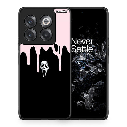 Θήκη OnePlus 10T Melting Halloween Mask από τη Smartfits με σχέδιο στο πίσω μέρος και μαύρο περίβλημα | OnePlus 10T Melting Halloween Mask case with colorful back and black bezels