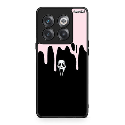 OnePlus 10T Melting Halloween Mask θήκη από τη Smartfits με σχέδιο στο πίσω μέρος και μαύρο περίβλημα | Smartphone case with colorful back and black bezels by Smartfits