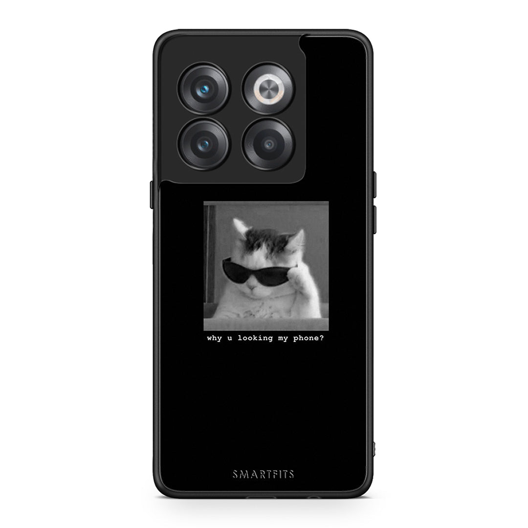 OnePlus 10T Meme Cat θήκη από τη Smartfits με σχέδιο στο πίσω μέρος και μαύρο περίβλημα | Smartphone case with colorful back and black bezels by Smartfits
