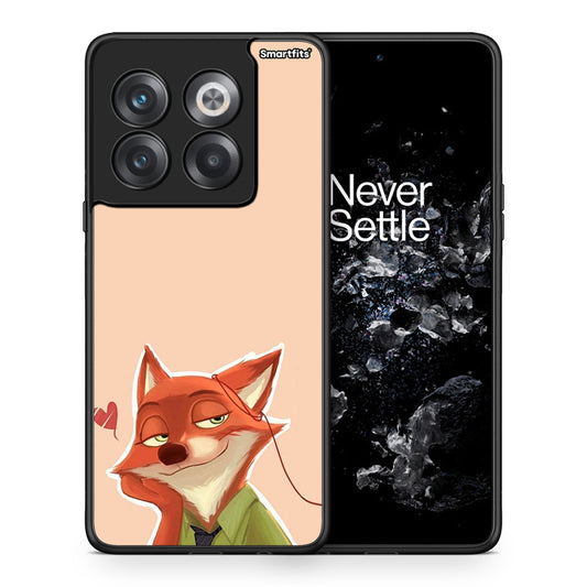 Θήκη OnePlus 10T Nick Wilde And Judy Hopps Love 1 από τη Smartfits με σχέδιο στο πίσω μέρος και μαύρο περίβλημα | OnePlus 10T Nick Wilde And Judy Hopps Love 1 case with colorful back and black bezels
