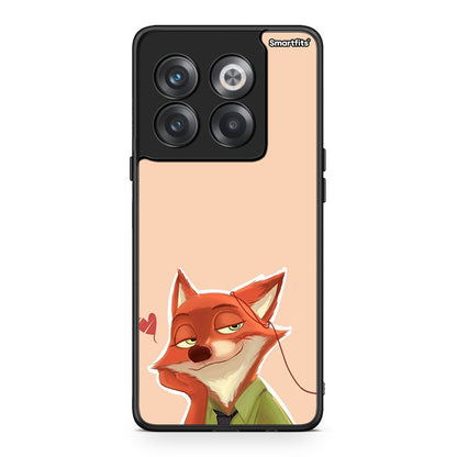 OnePlus 10T Nick Wilde And Judy Hopps Love 1 θήκη από τη Smartfits με σχέδιο στο πίσω μέρος και μαύρο περίβλημα | Smartphone case with colorful back and black bezels by Smartfits