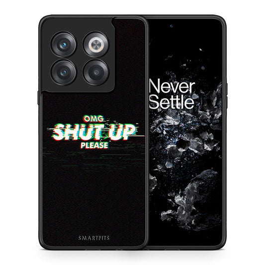 Θήκη OnePlus 10T OMG ShutUp από τη Smartfits με σχέδιο στο πίσω μέρος και μαύρο περίβλημα | OnePlus 10T OMG ShutUp case with colorful back and black bezels