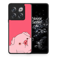Thumbnail for Θήκη Αγίου Βαλεντίνου OnePlus 10T Pig Love 1 από τη Smartfits με σχέδιο στο πίσω μέρος και μαύρο περίβλημα | OnePlus 10T Pig Love 1 case with colorful back and black bezels