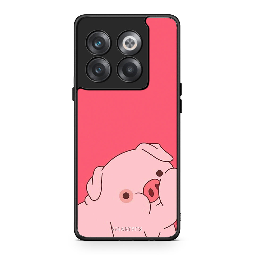 OnePlus 10T Pig Love 1 Θήκη Αγίου Βαλεντίνου από τη Smartfits με σχέδιο στο πίσω μέρος και μαύρο περίβλημα | Smartphone case with colorful back and black bezels by Smartfits