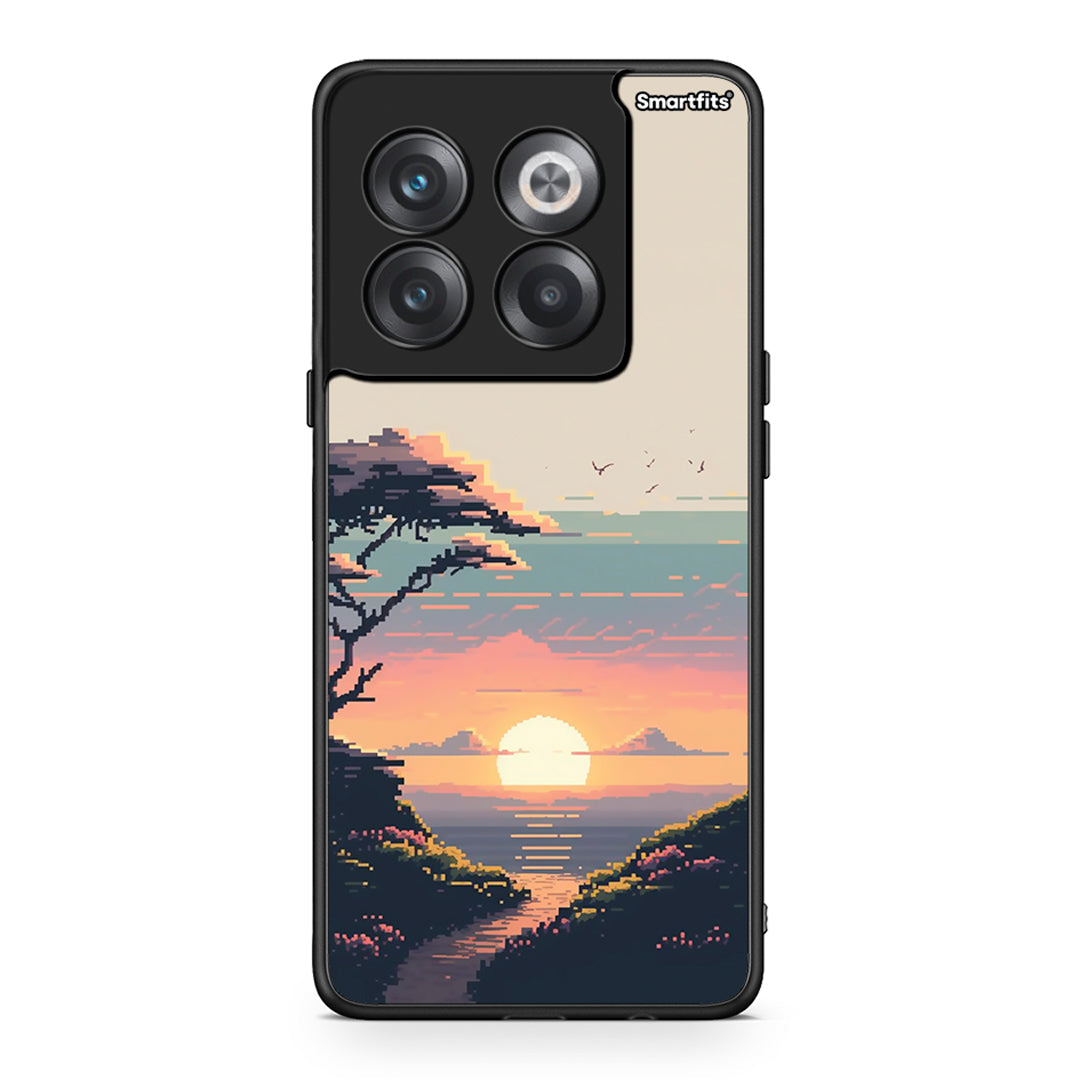 OnePlus 10T Pixel Sunset θήκη από τη Smartfits με σχέδιο στο πίσω μέρος και μαύρο περίβλημα | Smartphone case with colorful back and black bezels by Smartfits