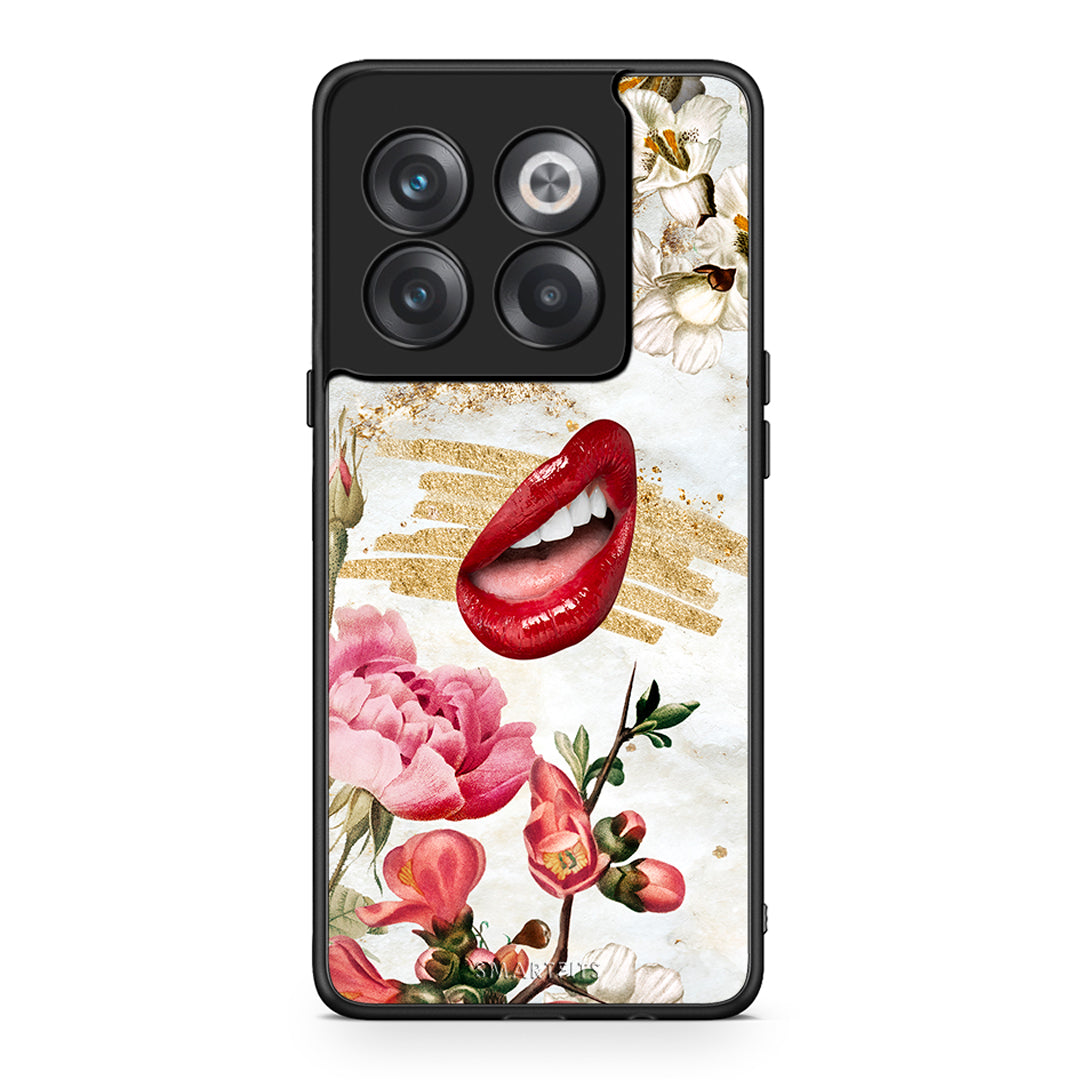 OnePlus 10T Red Lips θήκη από τη Smartfits με σχέδιο στο πίσω μέρος και μαύρο περίβλημα | Smartphone case with colorful back and black bezels by Smartfits