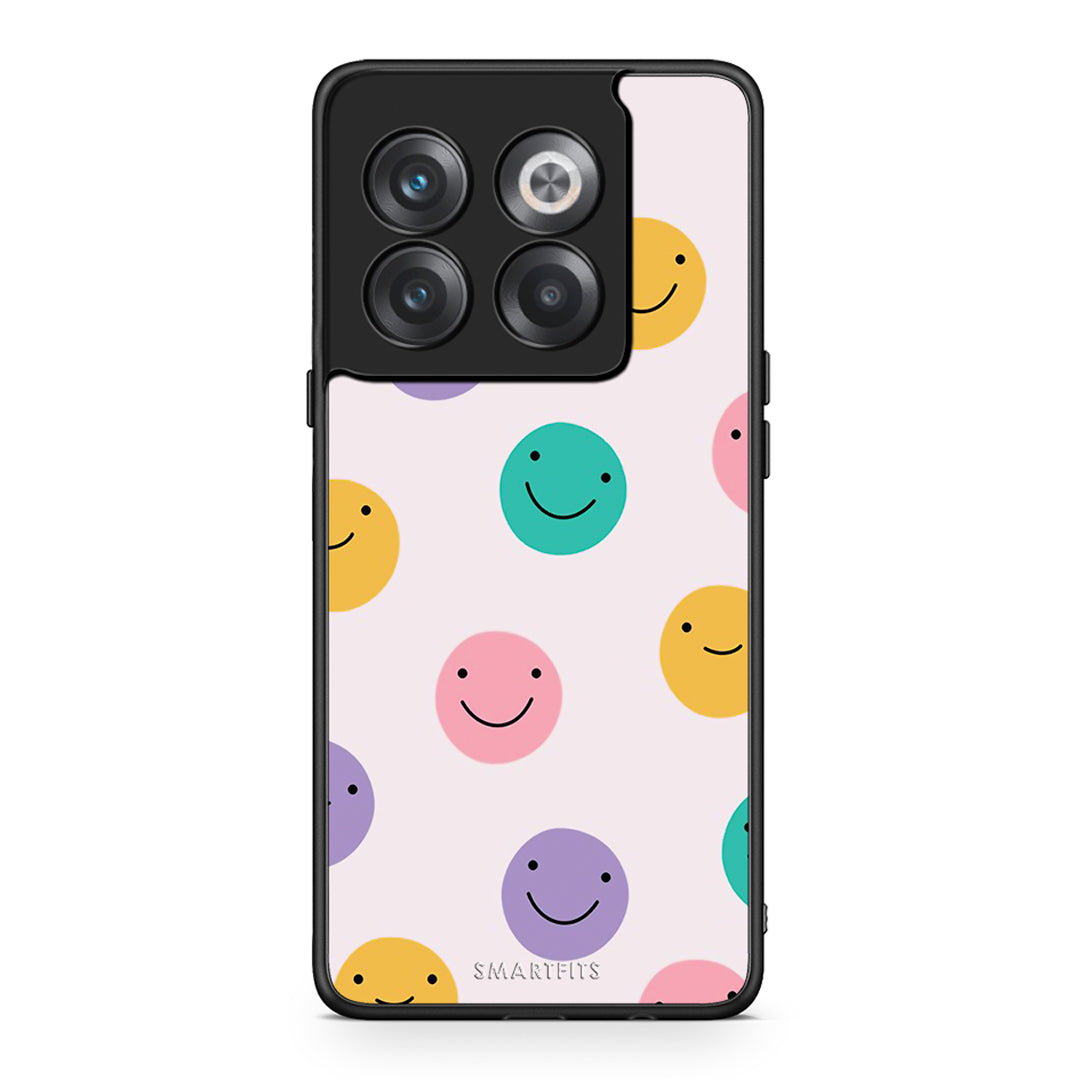 OnePlus 10T Smiley Faces θήκη από τη Smartfits με σχέδιο στο πίσω μέρος και μαύρο περίβλημα | Smartphone case with colorful back and black bezels by Smartfits