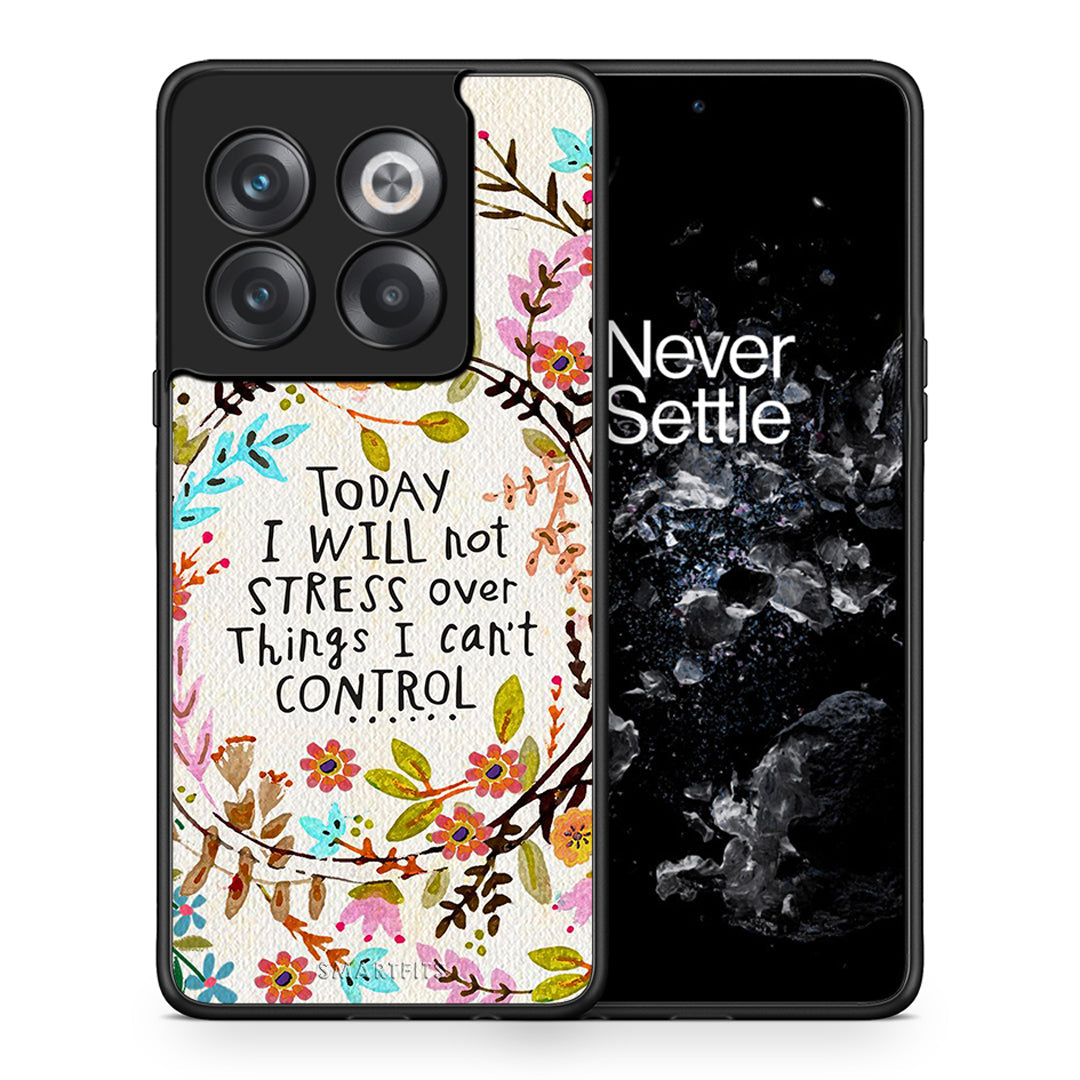 Θήκη OnePlus 10T Stress Over από τη Smartfits με σχέδιο στο πίσω μέρος και μαύρο περίβλημα | OnePlus 10T Stress Over case with colorful back and black bezels