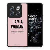 Thumbnail for Θήκη OnePlus 10T Superpower Woman από τη Smartfits με σχέδιο στο πίσω μέρος και μαύρο περίβλημα | OnePlus 10T Superpower Woman case with colorful back and black bezels