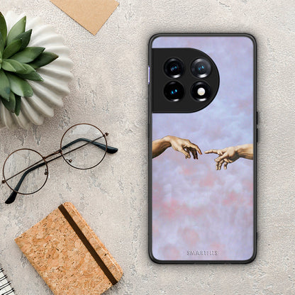 Θήκη OnePlus 11 5G Adam Hand από τη Smartfits με σχέδιο στο πίσω μέρος και μαύρο περίβλημα | OnePlus 11 5G Adam Hand Case with Colorful Back and Black Bezels