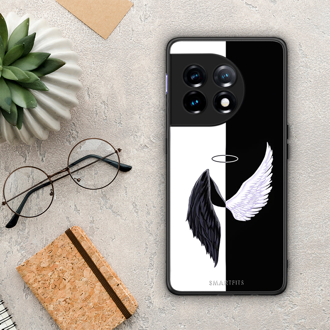 Θήκη OnePlus 11 5G Angels Demons από τη Smartfits με σχέδιο στο πίσω μέρος και μαύρο περίβλημα | OnePlus 11 5G Angels Demons Case with Colorful Back and Black Bezels