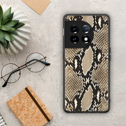 Θήκη OnePlus 11 5G Animal Fashion Snake από τη Smartfits με σχέδιο στο πίσω μέρος και μαύρο περίβλημα | OnePlus 11 5G Animal Fashion Snake Case with Colorful Back and Black Bezels