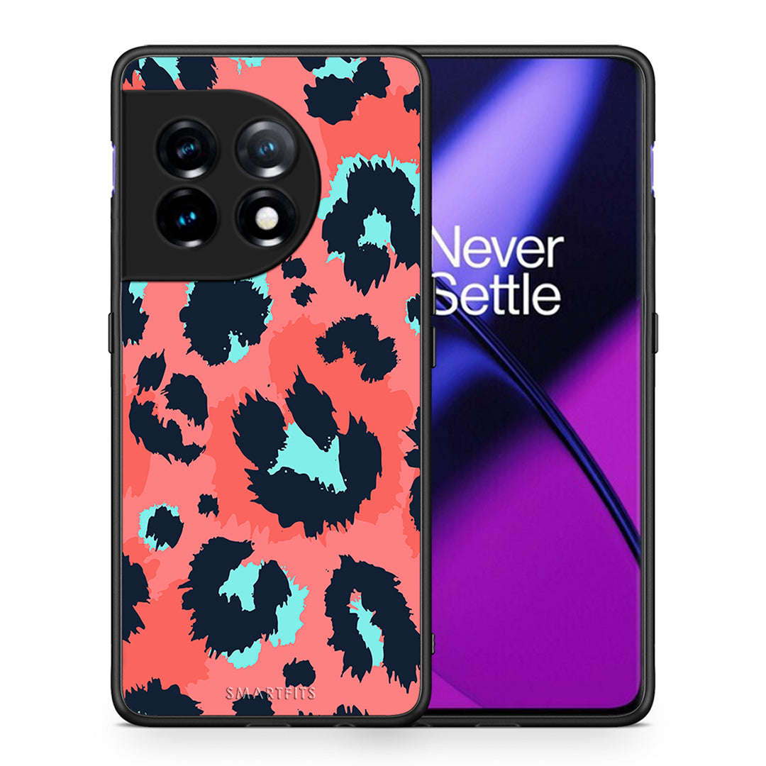 Θήκη OnePlus 11R / ACE 2 5G Animal Pink Leopard από τη Smartfits με σχέδιο στο πίσω μέρος και μαύρο περίβλημα | OnePlus 11R / ACE 2 5G Animal Pink Leopard Case with Colorful Back and Black Bezels