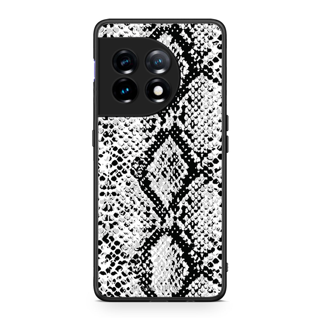 Θήκη OnePlus 11R / ACE 2 5G Animal White Snake από τη Smartfits με σχέδιο στο πίσω μέρος και μαύρο περίβλημα | OnePlus 11R / ACE 2 5G Animal White Snake Case with Colorful Back and Black Bezels