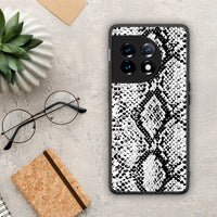 Thumbnail for Θήκη OnePlus 11 5G Animal White Snake από τη Smartfits με σχέδιο στο πίσω μέρος και μαύρο περίβλημα | OnePlus 11 5G Animal White Snake Case with Colorful Back and Black Bezels