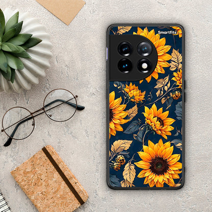 Θήκη OnePlus 11R / ACE 2 5G Autumn Sunflowers από τη Smartfits με σχέδιο στο πίσω μέρος και μαύρο περίβλημα | OnePlus 11R / ACE 2 5G Autumn Sunflowers Case with Colorful Back and Black Bezels