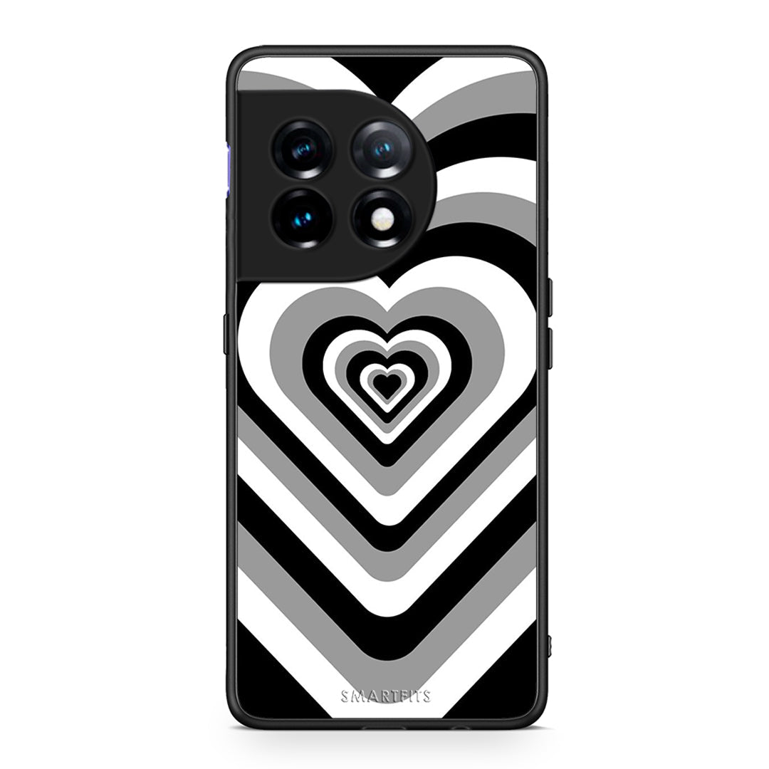 Θήκη OnePlus 11 5G Black Hearts από τη Smartfits με σχέδιο στο πίσω μέρος και μαύρο περίβλημα | OnePlus 11 5G Black Hearts Case with Colorful Back and Black Bezels