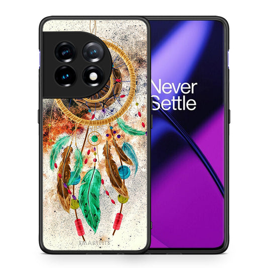 Θήκη OnePlus 11 5G Boho DreamCatcher από τη Smartfits με σχέδιο στο πίσω μέρος και μαύρο περίβλημα | OnePlus 11 5G Boho DreamCatcher Case with Colorful Back and Black Bezels