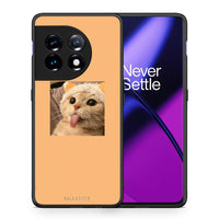 Thumbnail for Θήκη OnePlus 11 5G Cat Tongue από τη Smartfits με σχέδιο στο πίσω μέρος και μαύρο περίβλημα | OnePlus 11 5G Cat Tongue Case with Colorful Back and Black Bezels