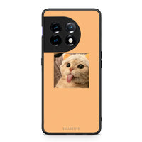 Thumbnail for Θήκη OnePlus 11 5G Cat Tongue από τη Smartfits με σχέδιο στο πίσω μέρος και μαύρο περίβλημα | OnePlus 11 5G Cat Tongue Case with Colorful Back and Black Bezels