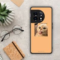 Thumbnail for Θήκη OnePlus 11R / ACE 2 5G Cat Tongue από τη Smartfits με σχέδιο στο πίσω μέρος και μαύρο περίβλημα | OnePlus 11R / ACE 2 5G Cat Tongue Case with Colorful Back and Black Bezels