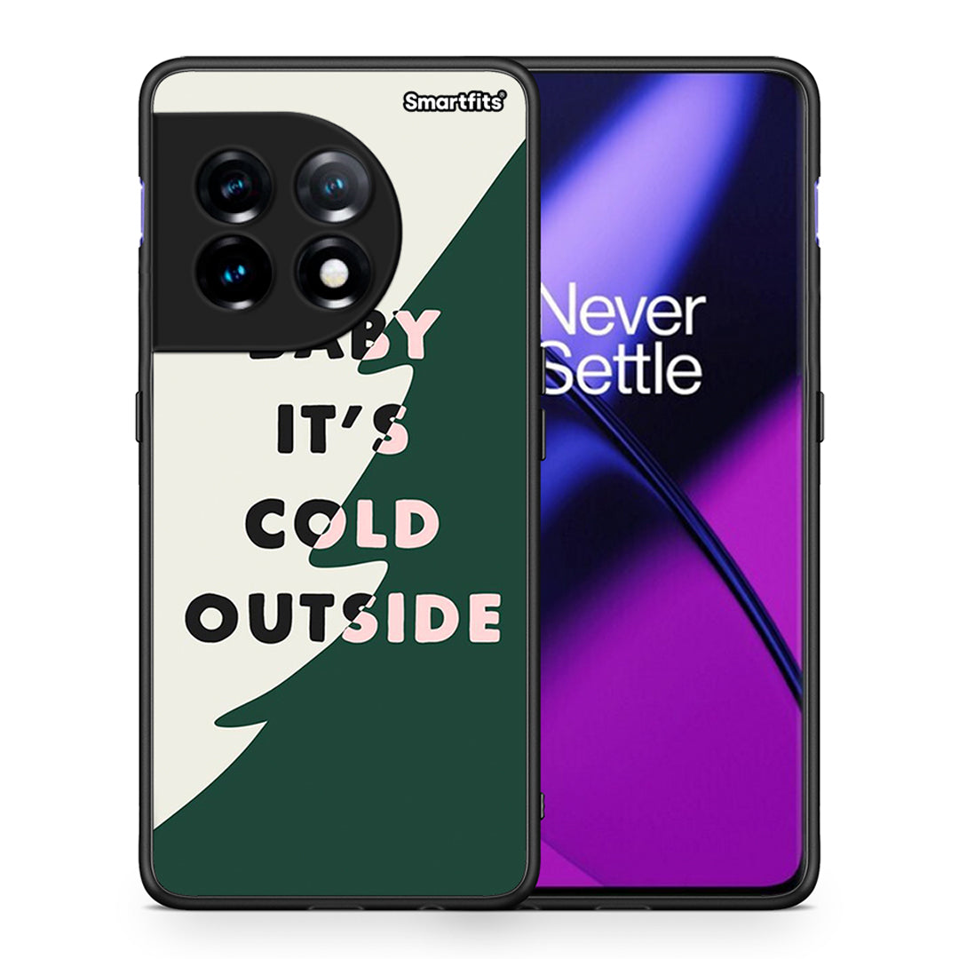 Θήκη OnePlus 11 5G Cold Outside από τη Smartfits με σχέδιο στο πίσω μέρος και μαύρο περίβλημα | OnePlus 11 5G Cold Outside Case with Colorful Back and Black Bezels